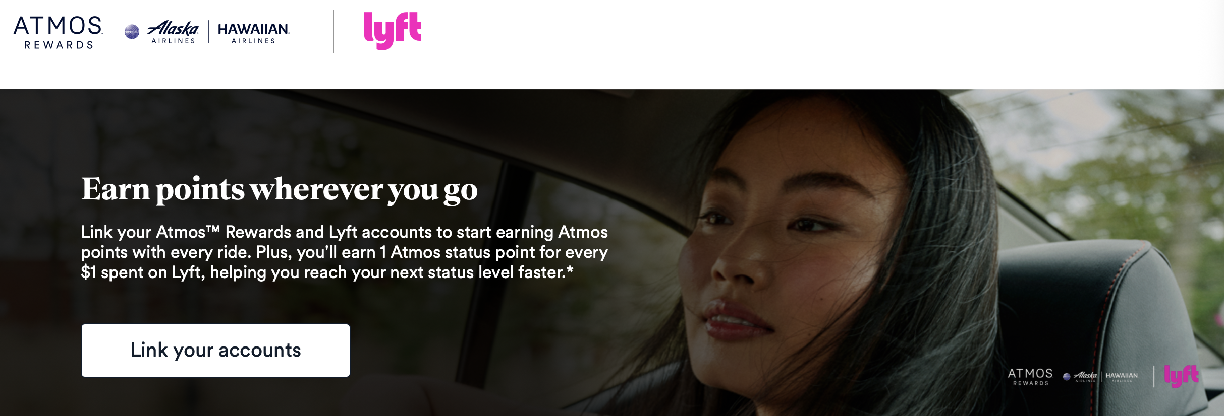 Screenshot of Lyft / Alaska partnership