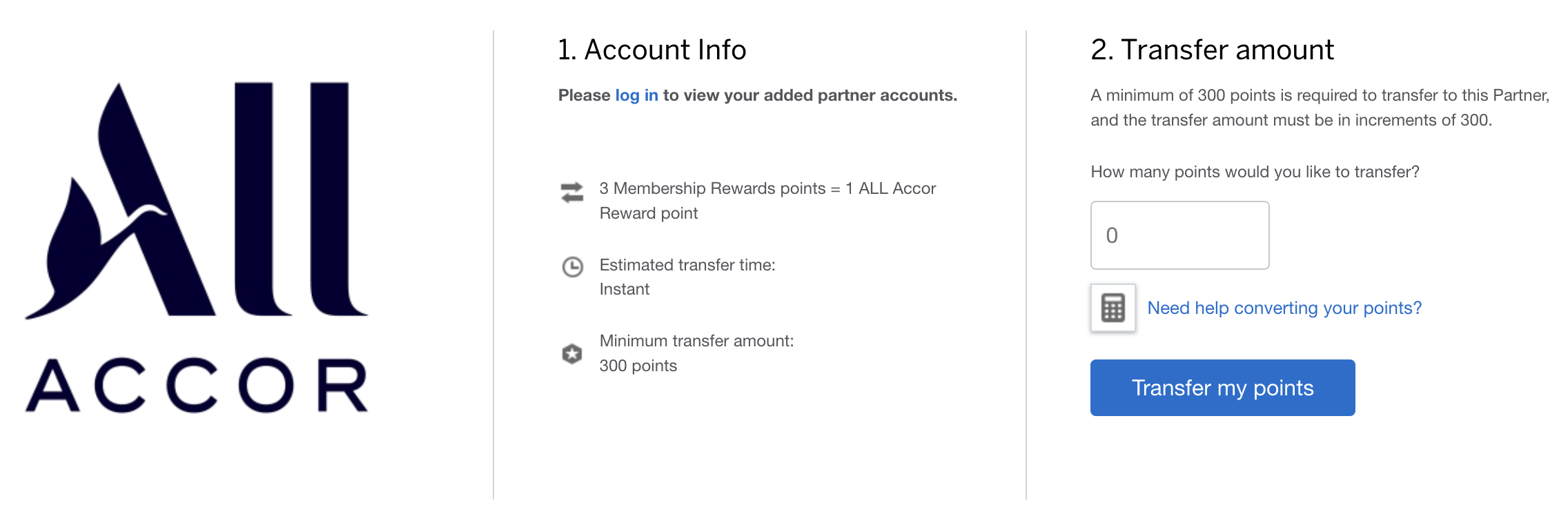 Screenshot of American Express UK Accor partnership