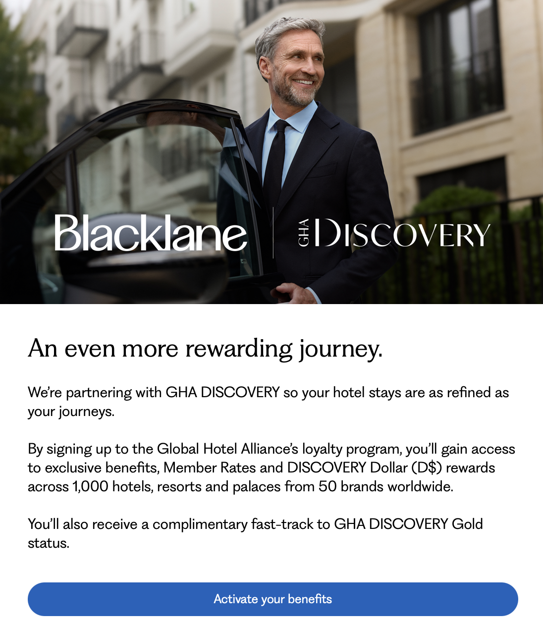 Blacklane/GHA partnership email
