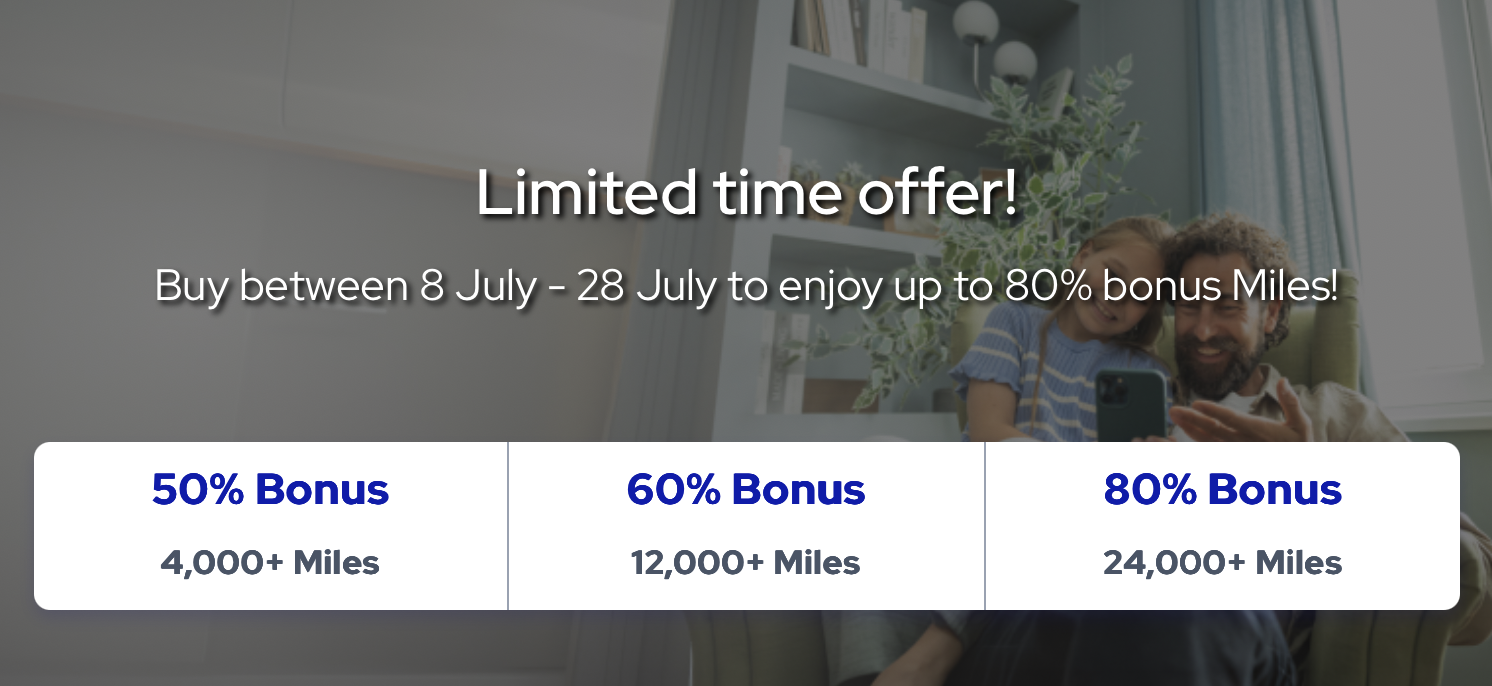 Screenshot of Flying Blue buy miles promo.