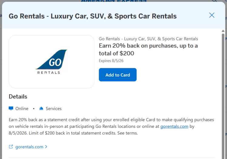 Details of Go Rentals Luxury Car rentals