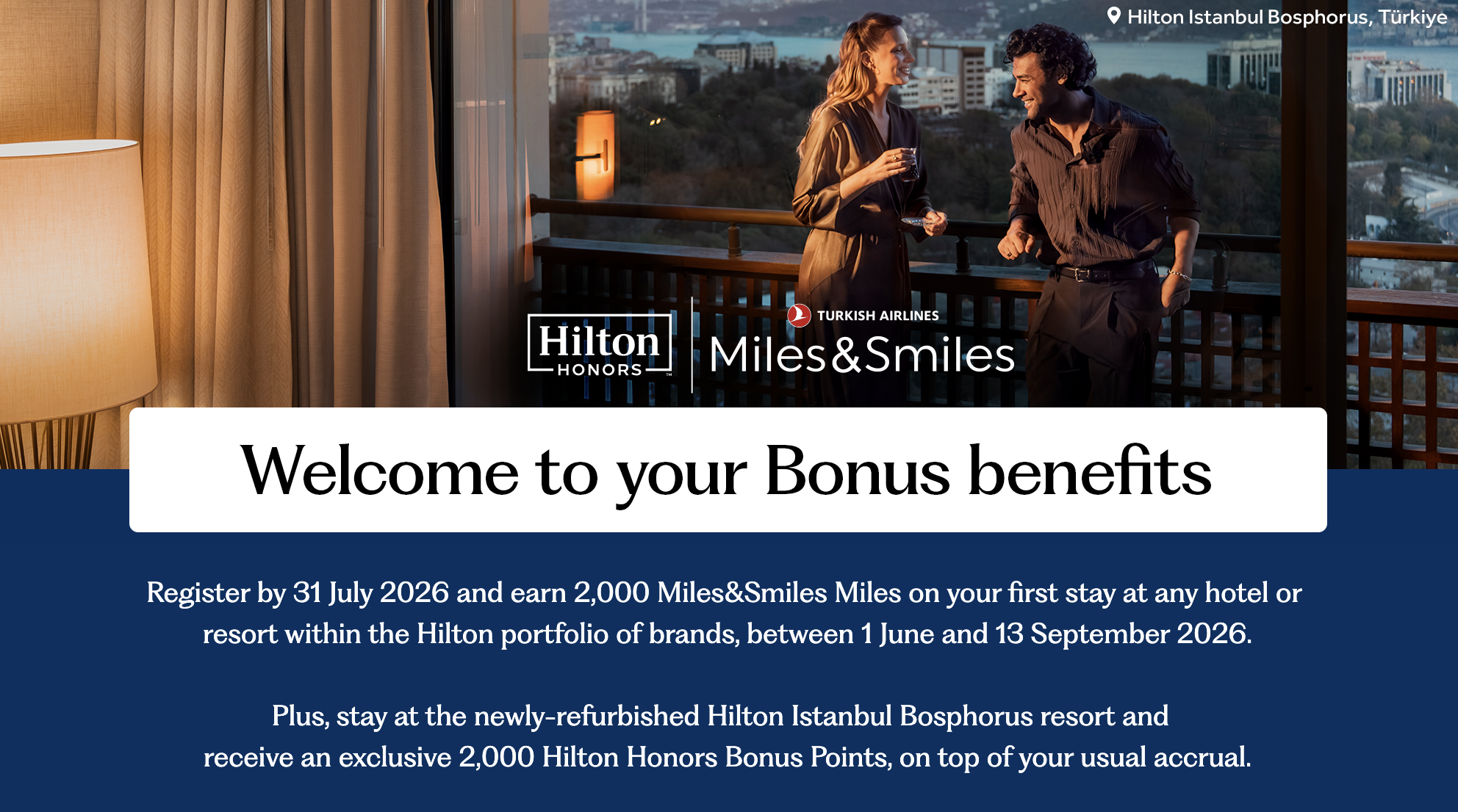 Screenshot of Hilton Honors/Turkish Airlines promo.