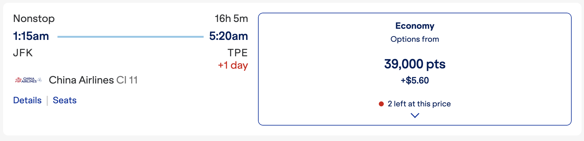 jetblue china airlines redemption