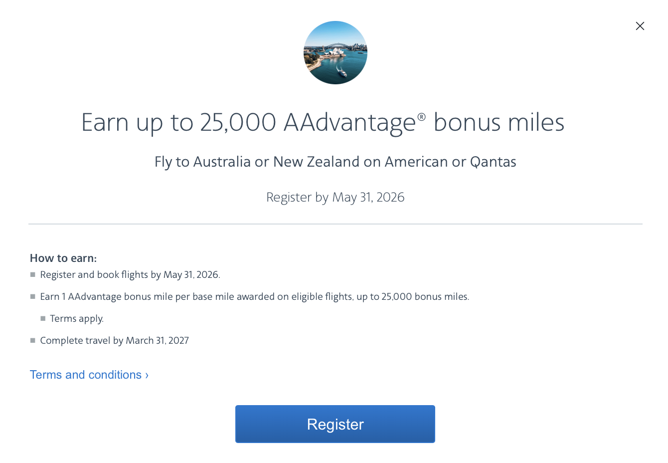 Earn up to 25,000 bonus miles on Australia and New Zealand flights promotion details