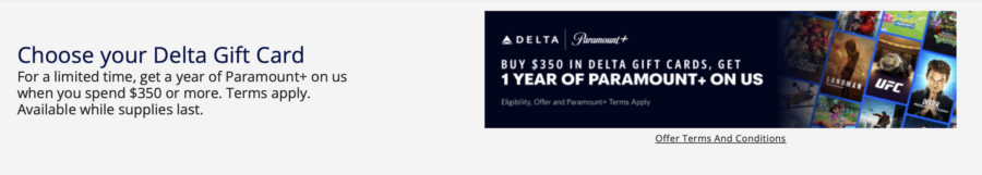 Delta gift card promotion announcement