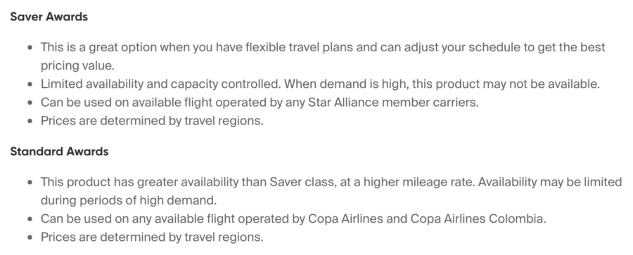 Comparison of Saver and Standard Awards