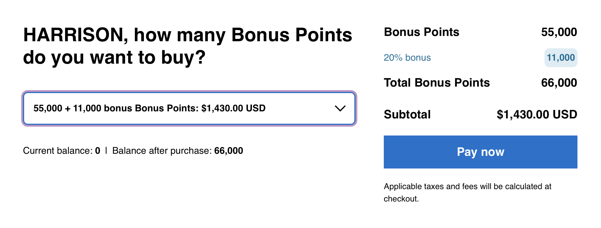 Buy Hyatt points with a 20% bonus