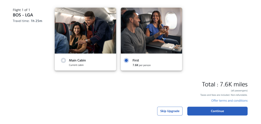 AA BOS-LGA Instant Upgrade Page