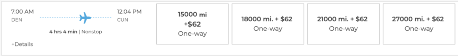 Redeem Frontier miles for the flight from Denver to Cancun