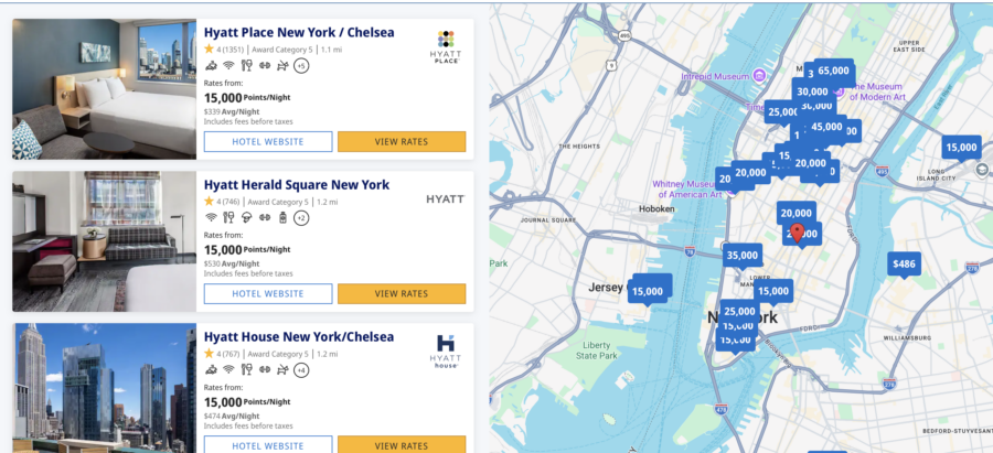 Hyatt search results for New York City