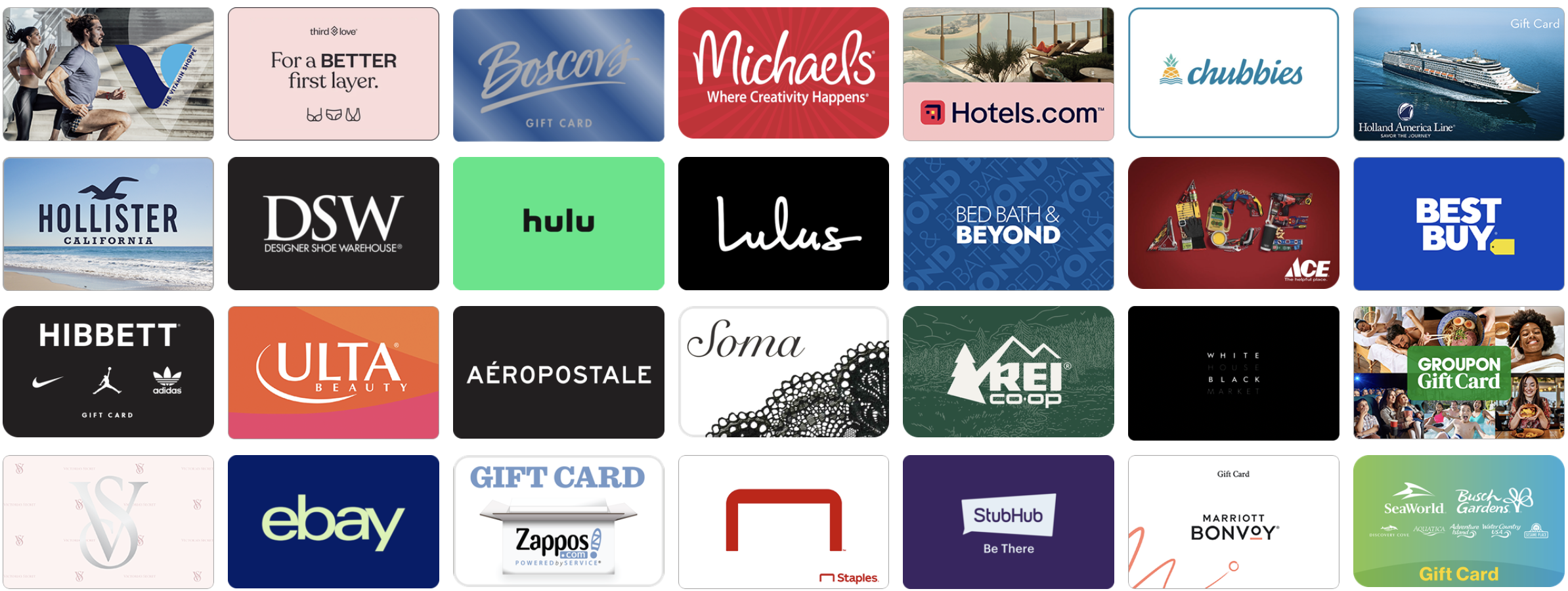 Capital One Shopping gift card options