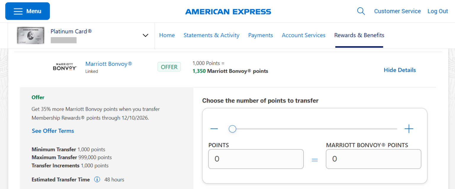 Amex to Marriott Transfer Bonus: Get 35% Bonus Bonvoy Points