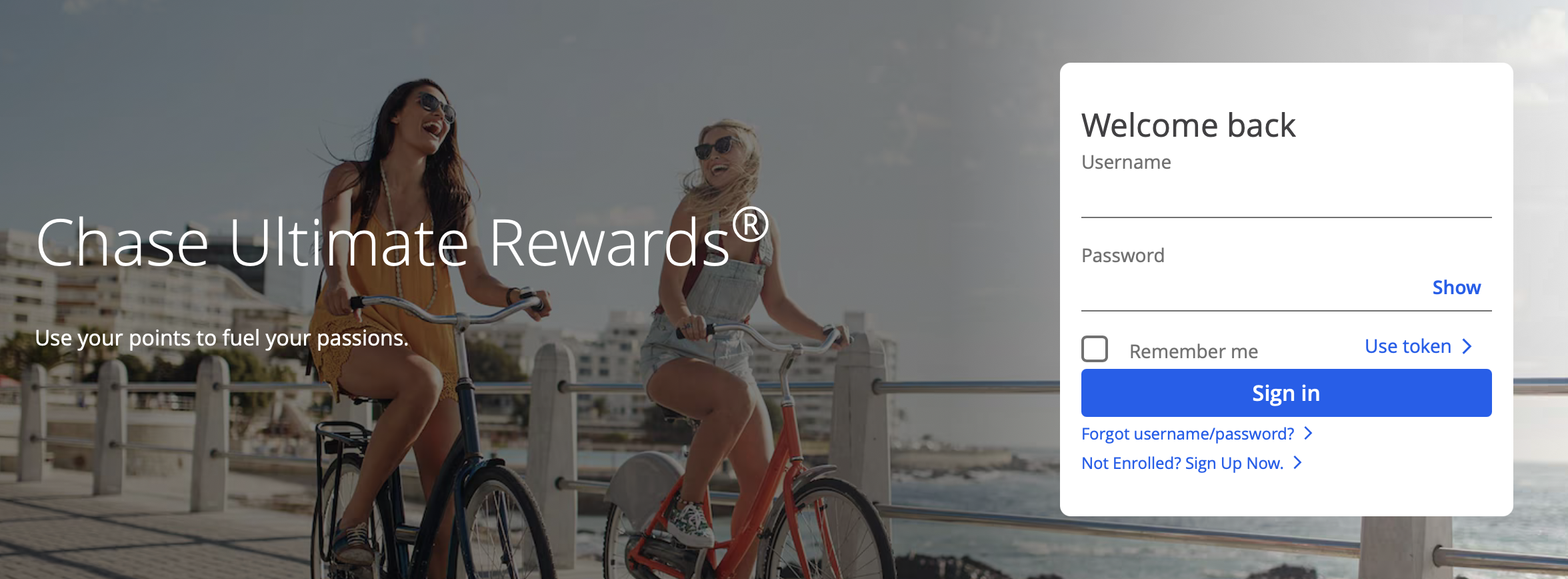 Screenshot of Chase Ultimate Rewards splash screen.