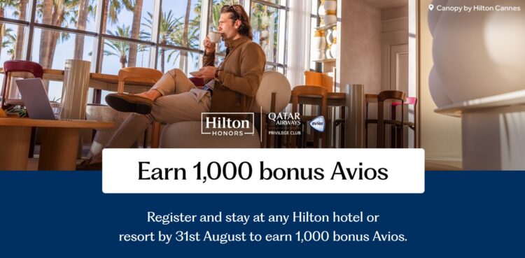 Hilton 1,000 Bonus Qatar Avios 2026 Promotion
