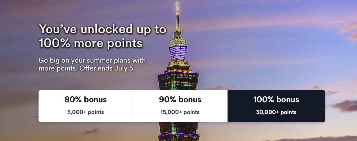 Buy Alaska points with a 100% bonus