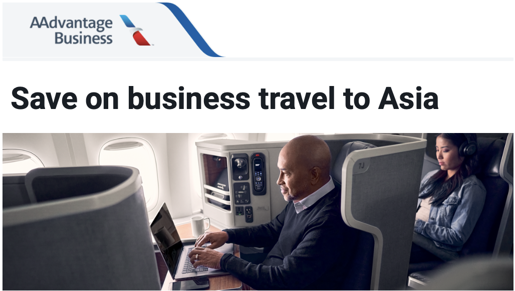 Save on business travel to Asia promo