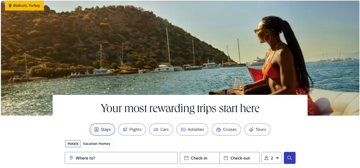 Chase Travel home page