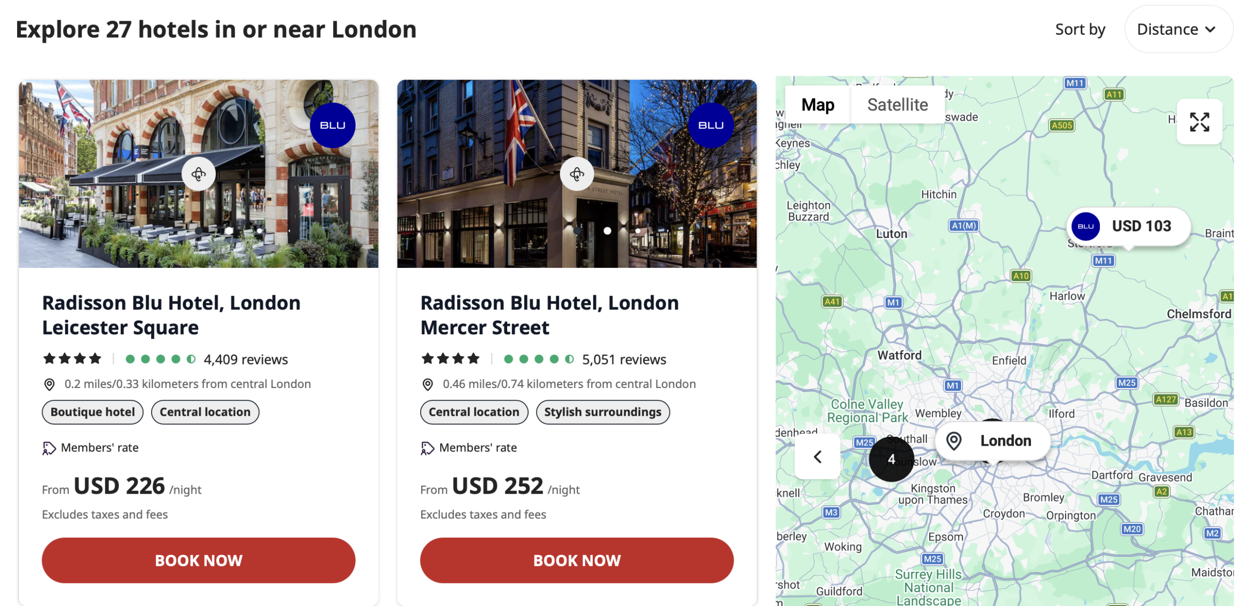 Search results for Radisson hotels in London