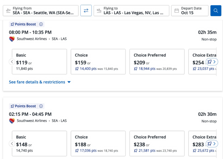 Chase Travel portal booking