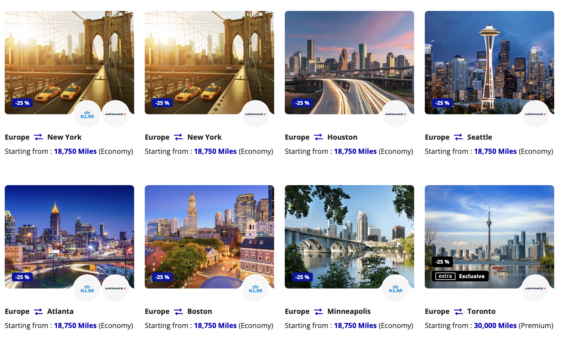 Flying Blue promo reward destinations