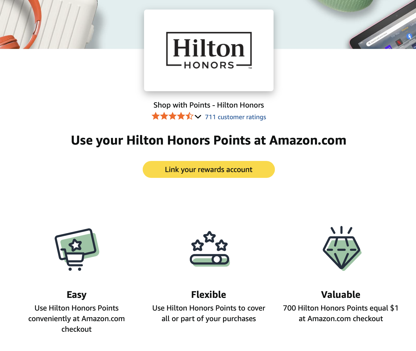 Link your Hilton account to Amazon