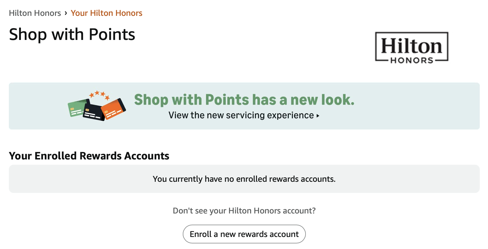 Link Hilton Honors account to Amazon