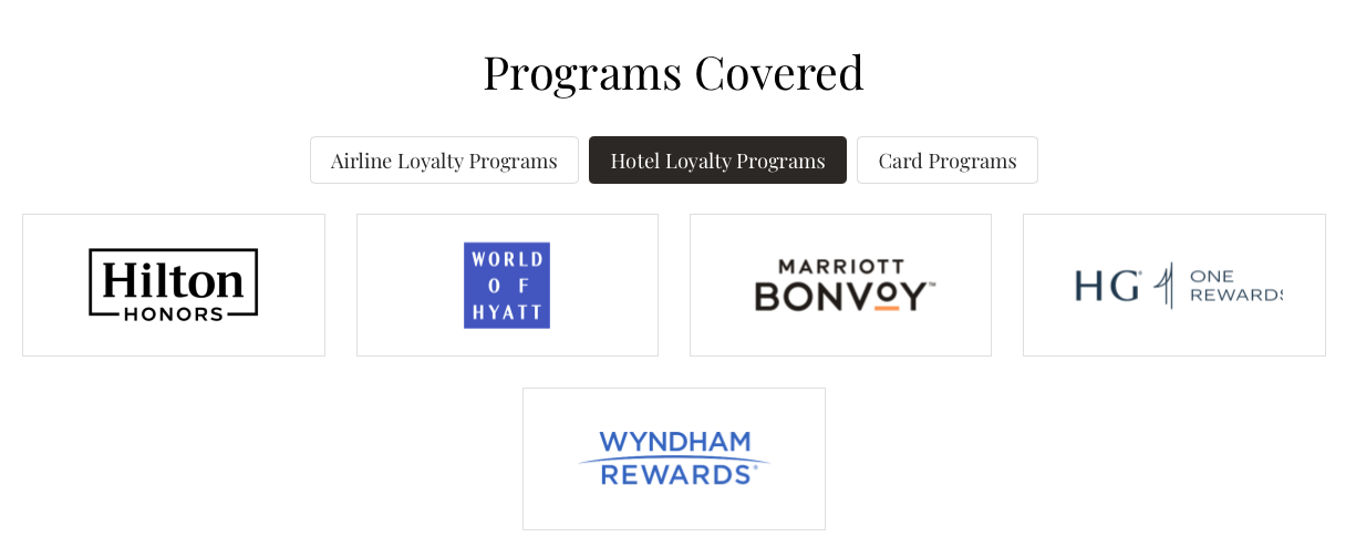 Roame's supported hotel programs