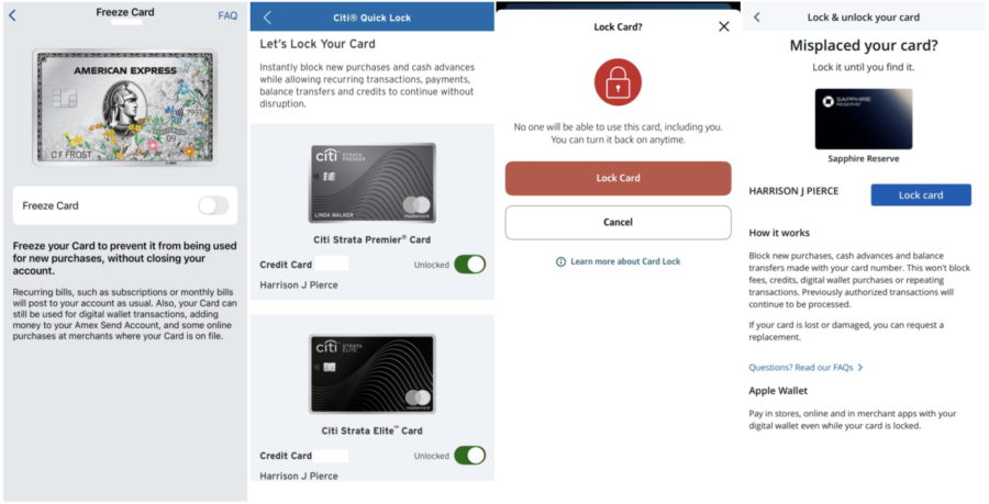 Lock or freeze your card to prevent unauthorized transactions
