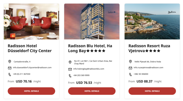 Radisson New Hotels