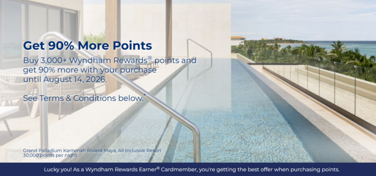 Buy Wyndham points with a 90% bonus promo banner