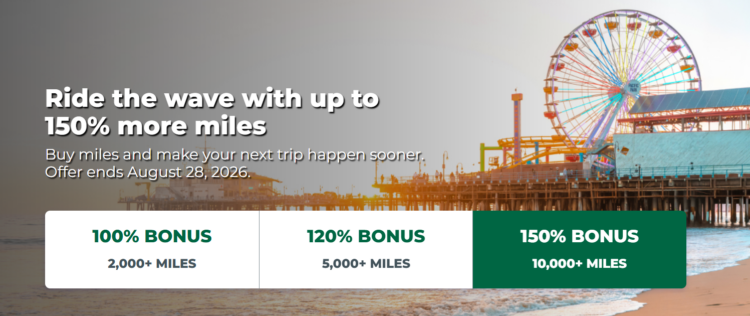 Buy Frontier miles with a 150% bonus banner