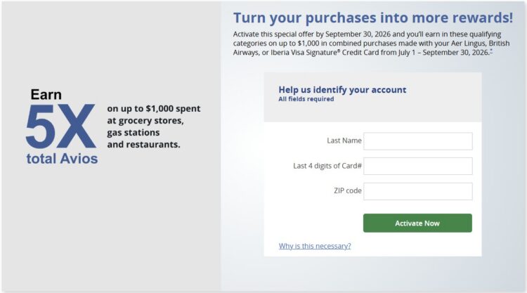 Chase Avios 5X Points Q3 26 Promo