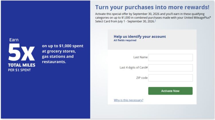 Chase United 5X Cashback Q3 26 Promo