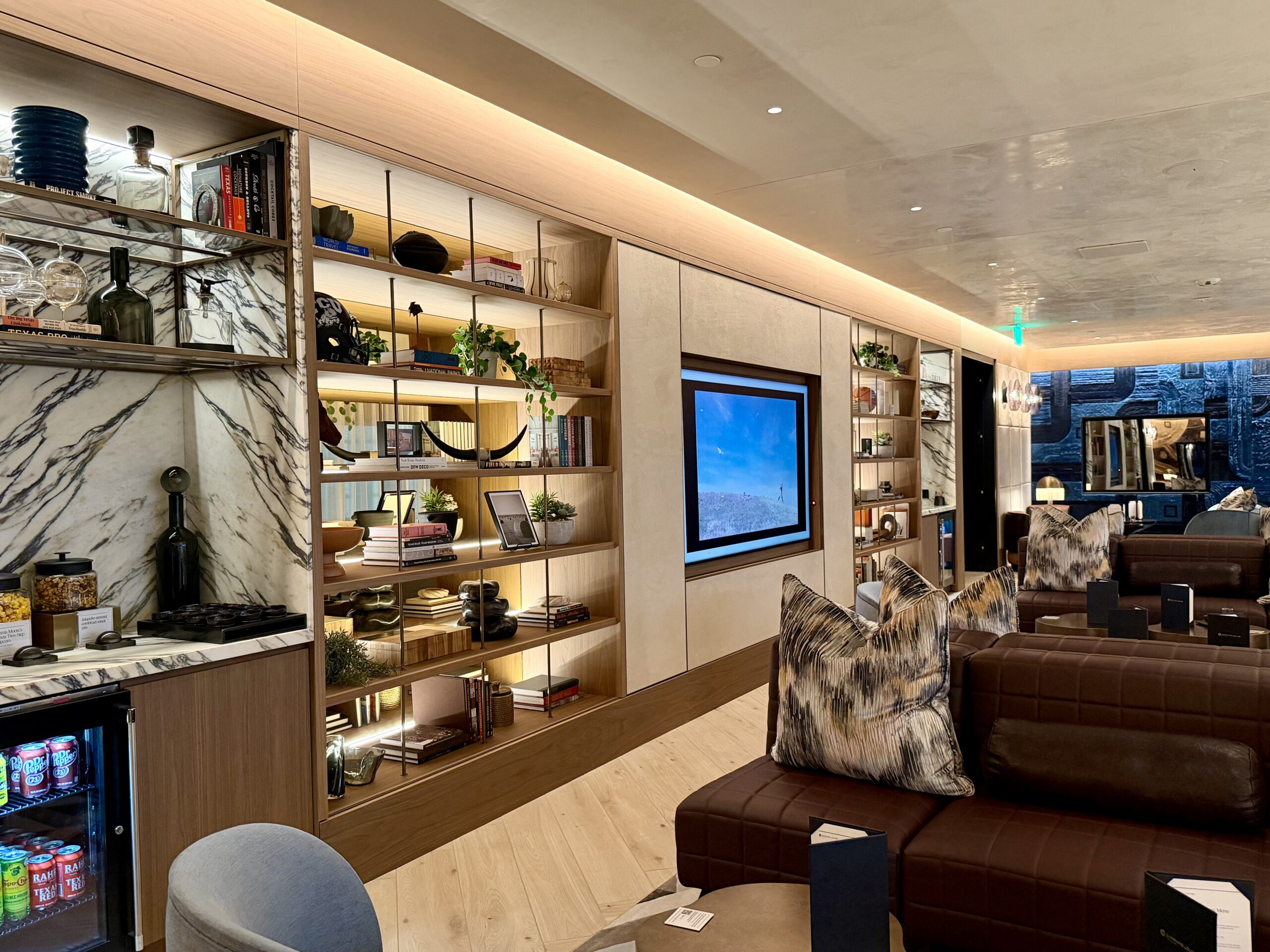 Whiskey room at the DFW Sapphire Lounge