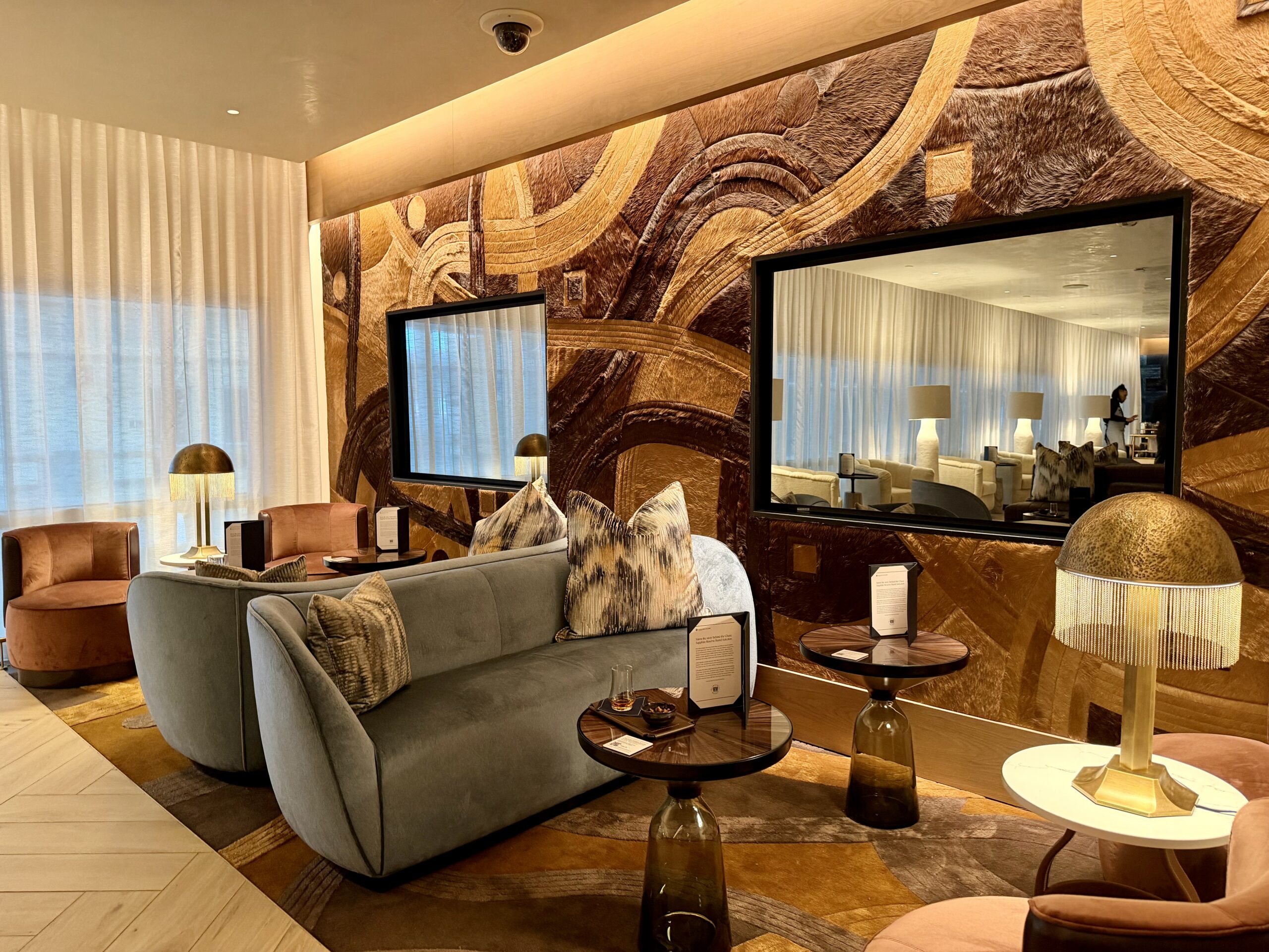 Whiskey room at the DFW Sapphire Lounge