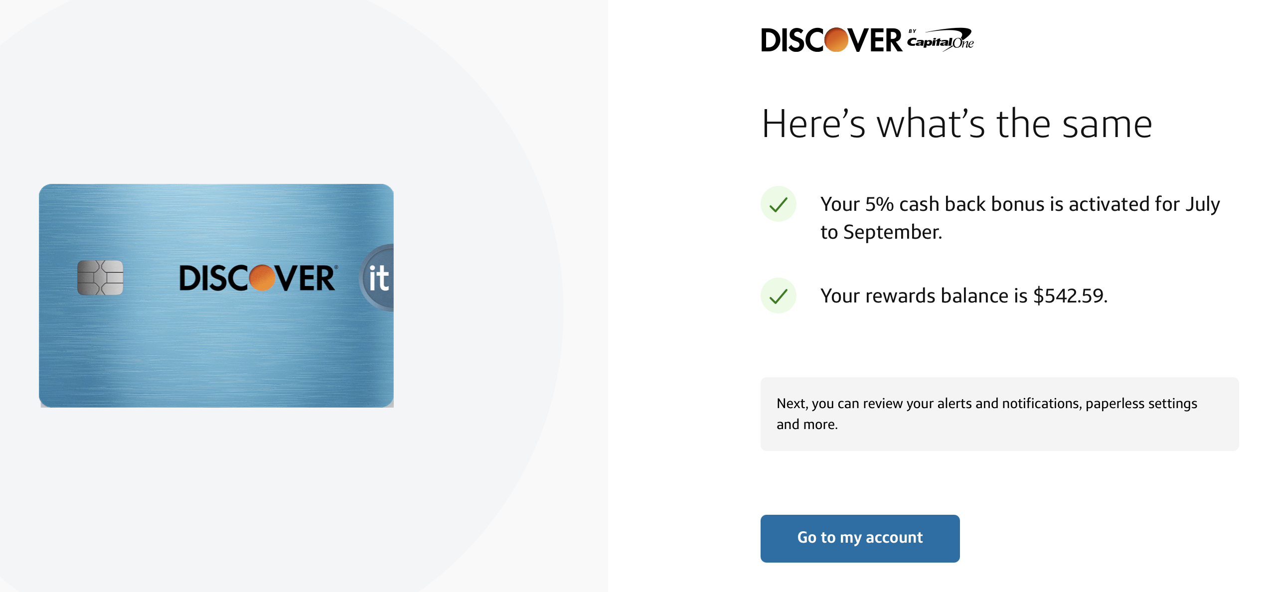 Information on the Discover it Card: what's the same when transitioning to Capital One