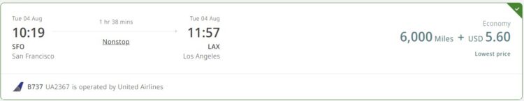 Emirates SFO to LAX Flight Example