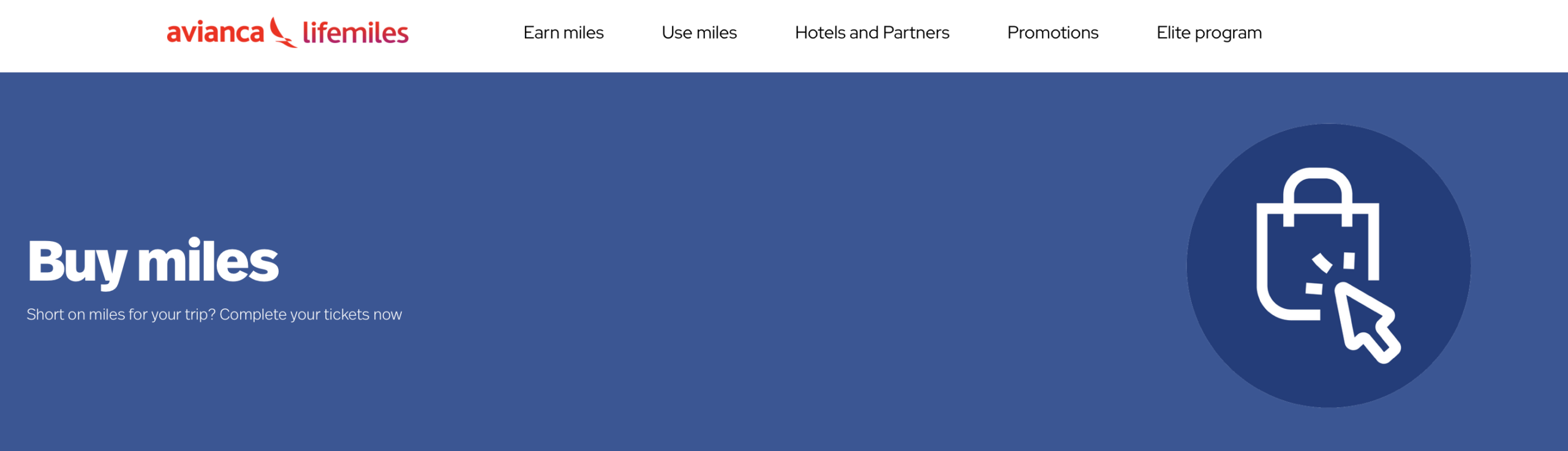 Screenshot of Avianca LifeMiles buy miles promo page.