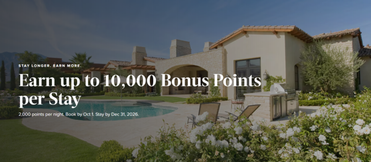 Banner image for Marriott Homes & Villas up to 10,000 bonus points per stay promotion
