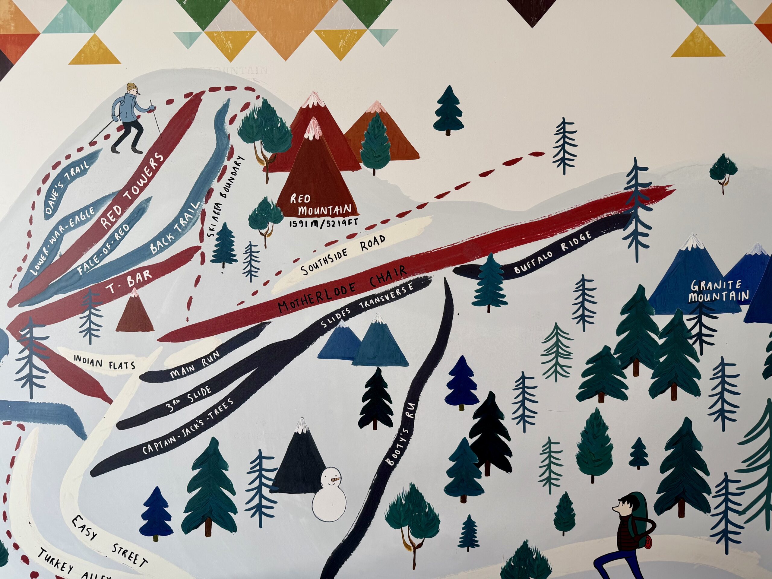 Interior decor (trail map) at The Josie.