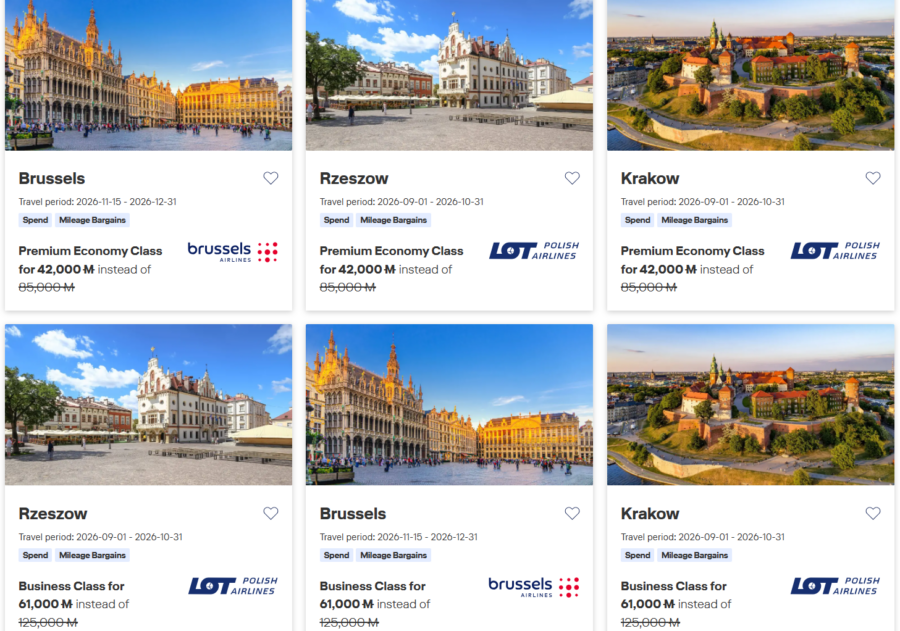 Miles & More Mileage Bargains routes for August 2026