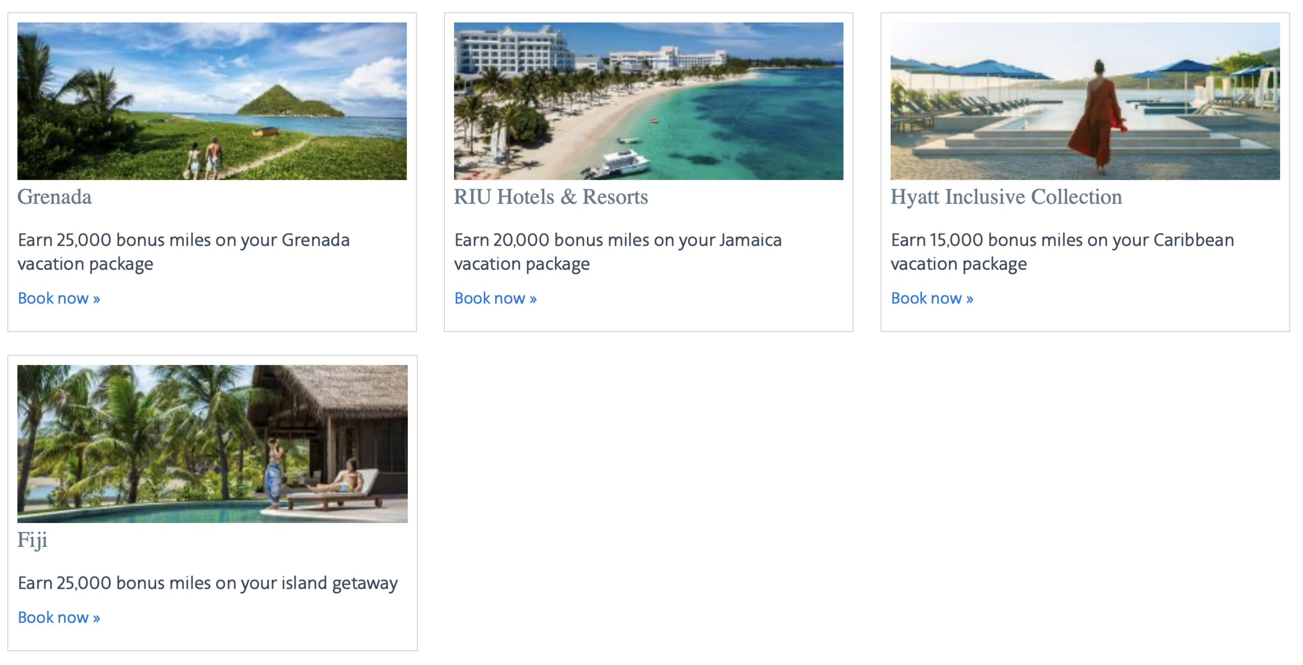 Earn up to 25,000 bonus miles on vacation packages to select destinations