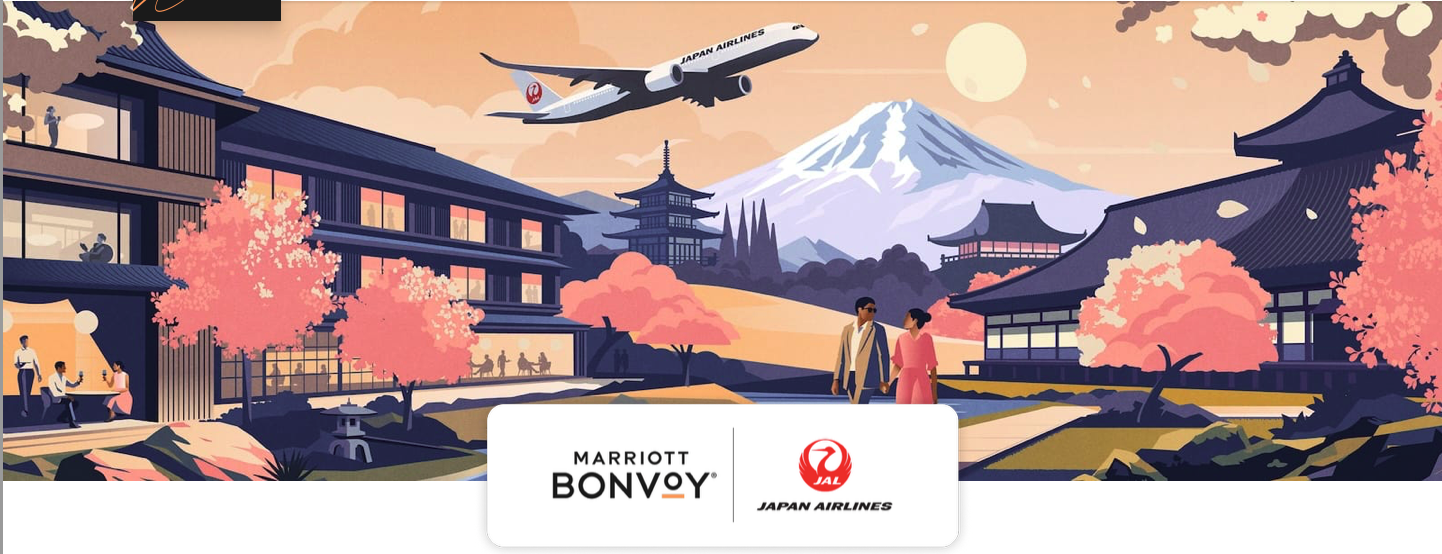 Marriott Bonvoy and Japan Airlines partnership graphic