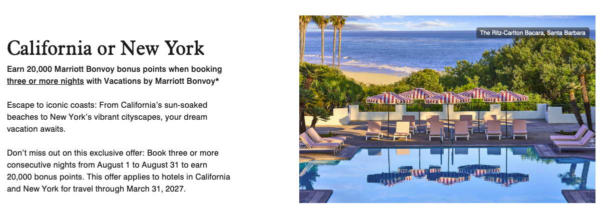 Vacations by Marriott August promo details