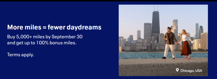 United buy miles banner 100% bonus