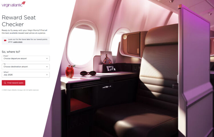 Virgin Atlantic reward seat checker Page