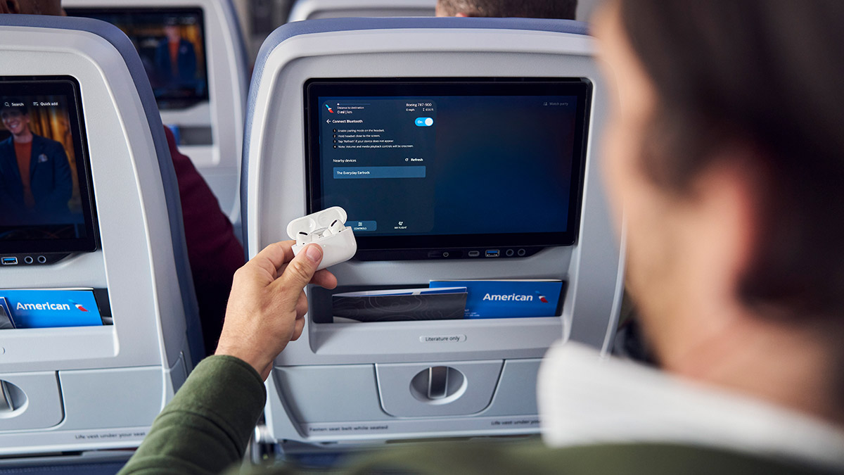 New American Airlines seatback screen