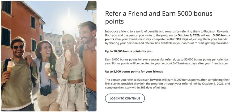 Radisson Rewards 5,000 Points Refer a Friend 2026 Promotion