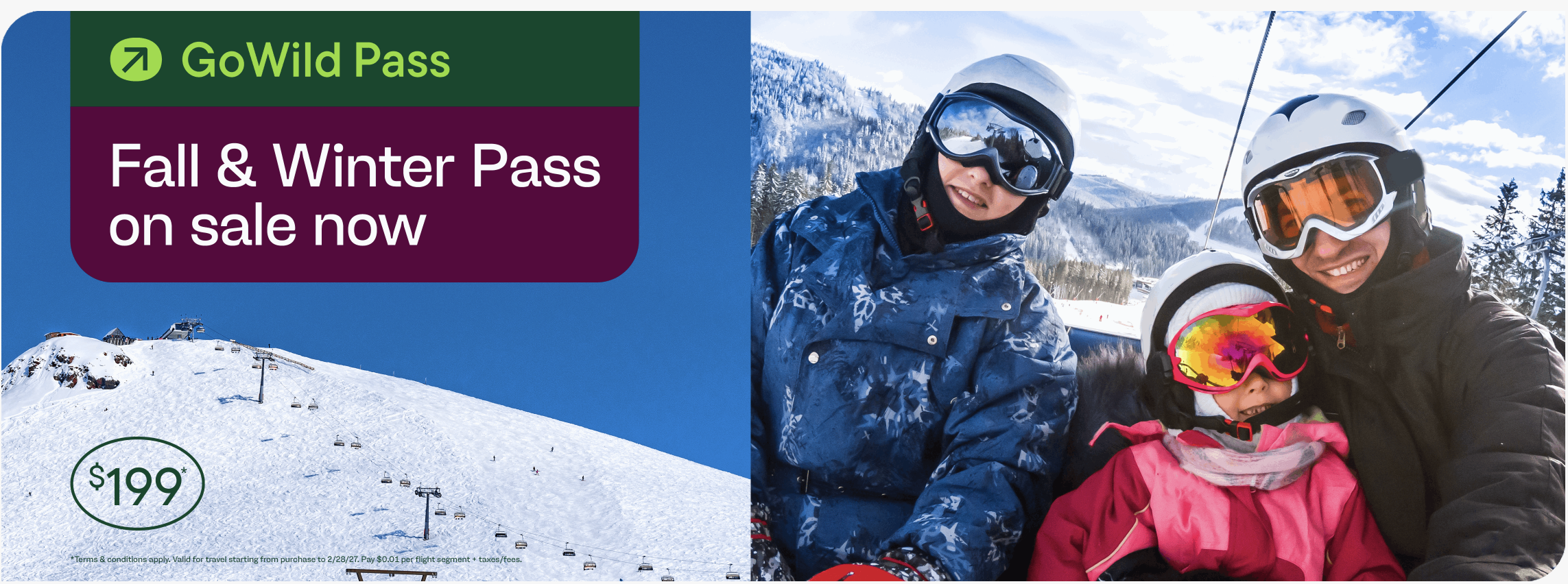 Frontier GoWild Fall & Winter Pass promo 