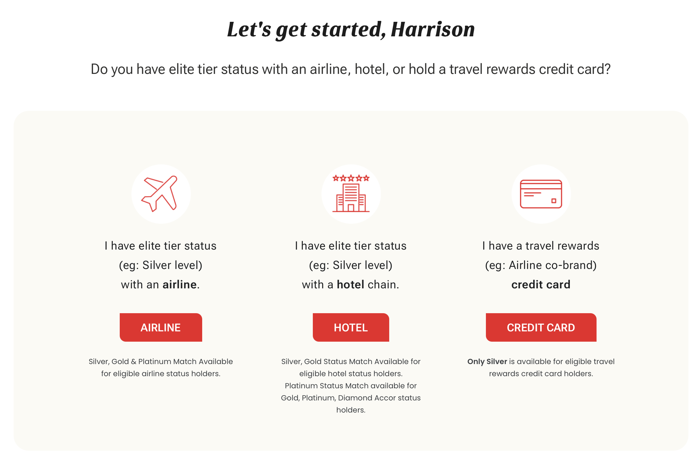 Kenya Airways status match options